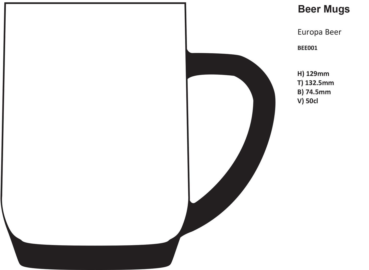 Europa Beer Mug 550ml (BEE001)